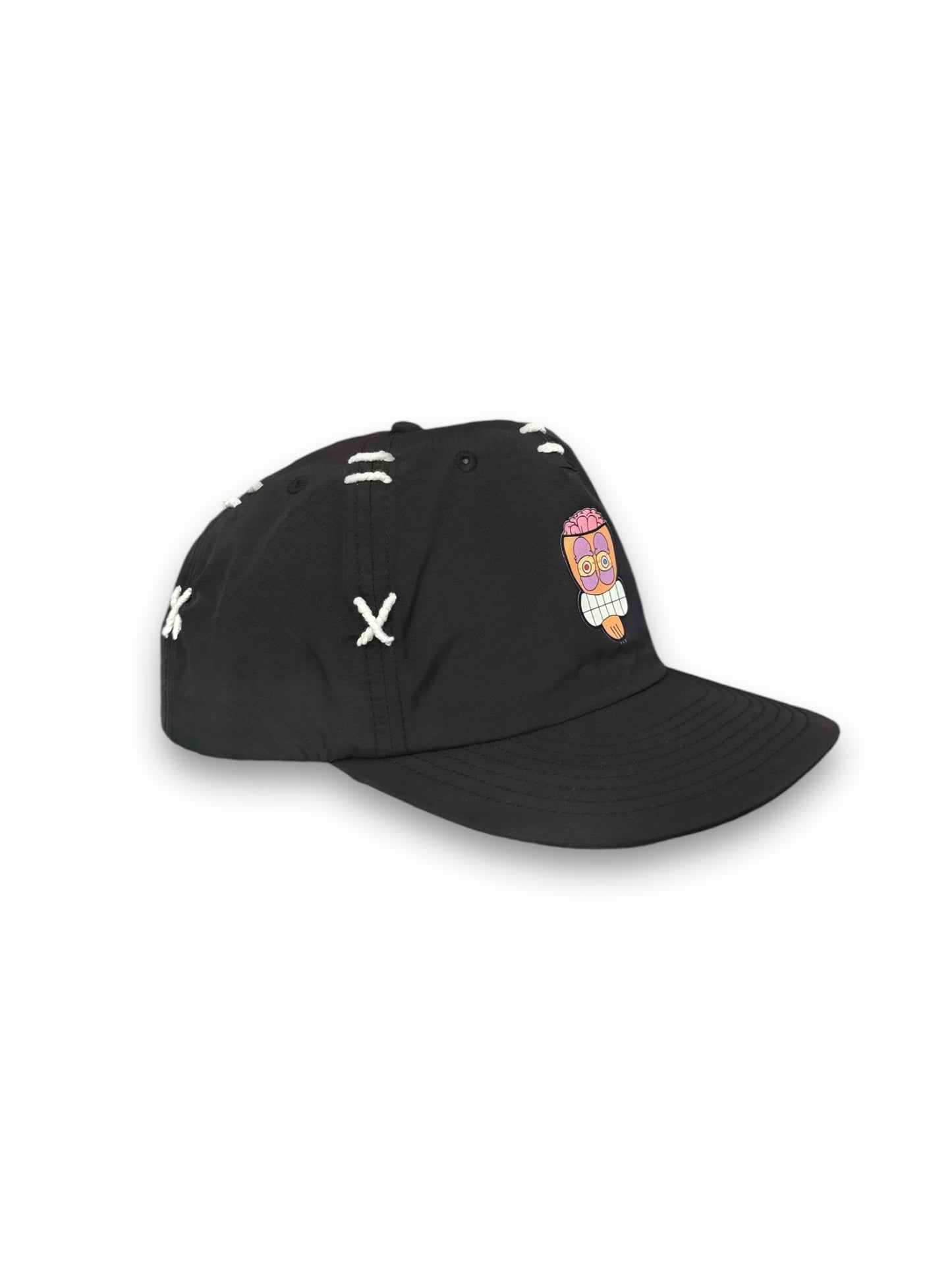 NYLON SNAPBACK HAT - BLACK